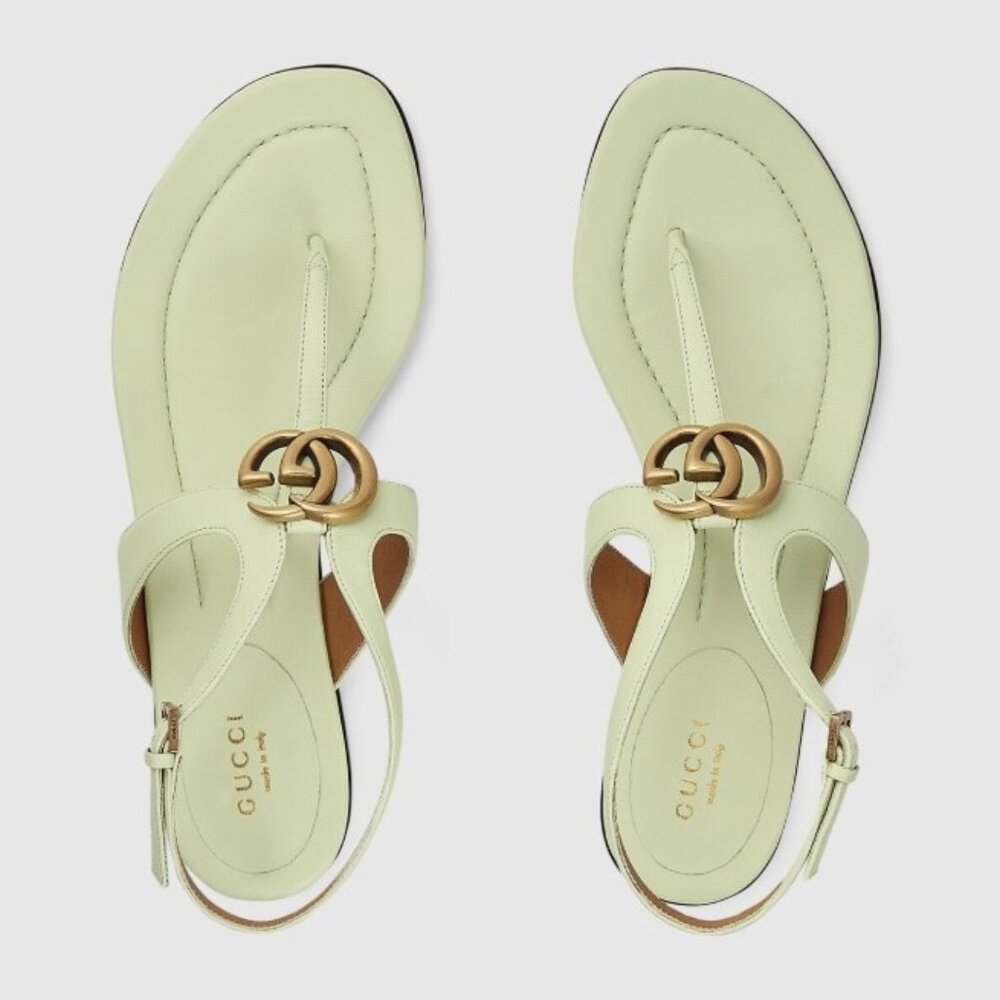 NIB Gucci GG Marmont leather thongs flats - IT 37.5 US 7.5